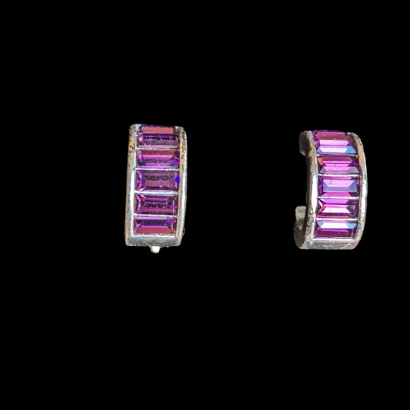 Dyrberg Kern aubergine crystal earrings - Picture 3 of 3